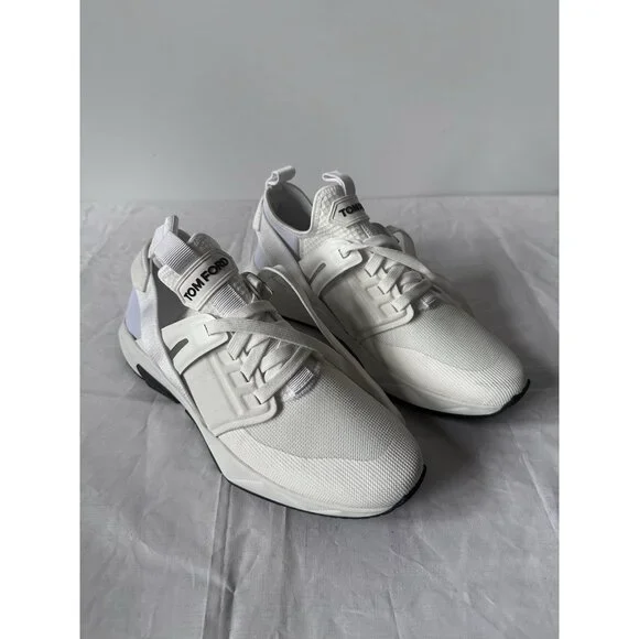 TOM FORD Alcantra & Neoprene Jago Sneakers in White